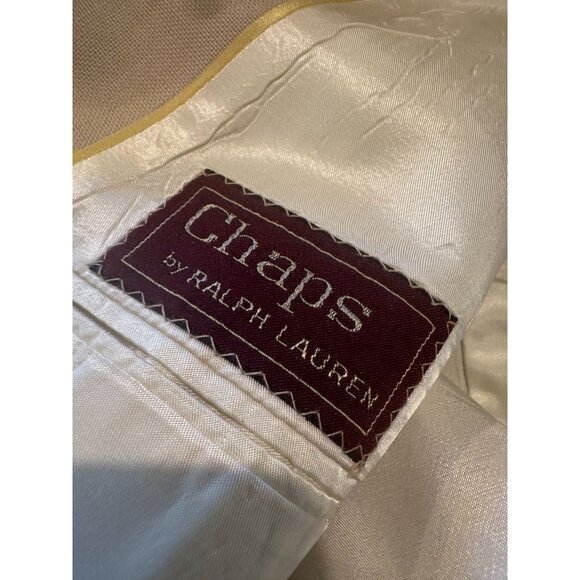 Vintage Chaps by Ralph Lauren Men’s Blazer – Beige with Gold Nautical Buttons - Picture 3 of 10